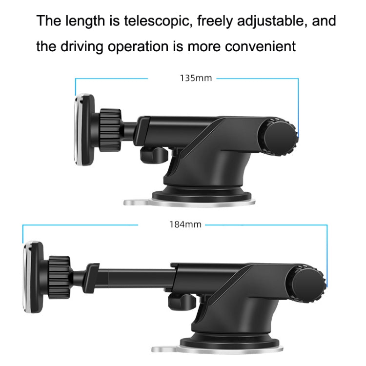 Telescopic Suction Cup Magnetic Suction Car Navigation Desktop Phone Bracket(Black) - Universal Car Holders by PMC TechLife | Online Shopping South Africa | PMC TechLife | Buy Now Pay Later Mobicred