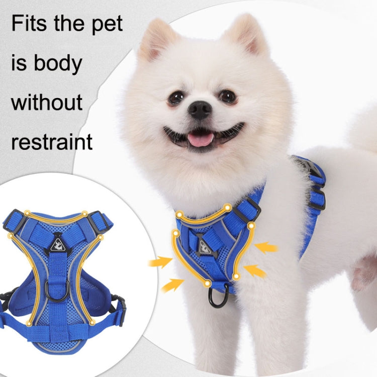 HT-864 Pet Traction Rope Reflective Breathable Dog Chest Strap Vest, Size: XL(Gray) - Leashes by PMC TechLife | Online Shopping South Africa | PMC TechLife