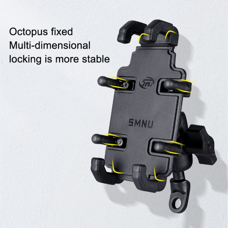SMNU SM008 Motorcycle Aluminum Alloy Polyclaw Phone Bracket(L-type Installation) - Holder by SMNU | Online Shopping South Africa | PMC Jewellery | Buy Now Pay Later Mobicred