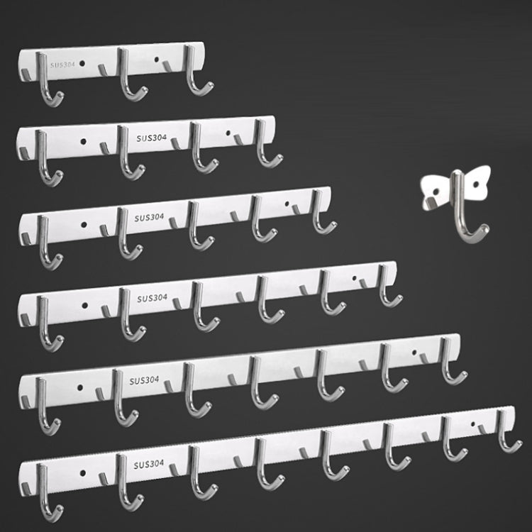 304 Stainless Steel No Punching Door Rear Coat Hook, Specification: 3 Hooks - Shelf & Hooks by PMC TechLife | Online Shopping South Africa | PMC TechLife