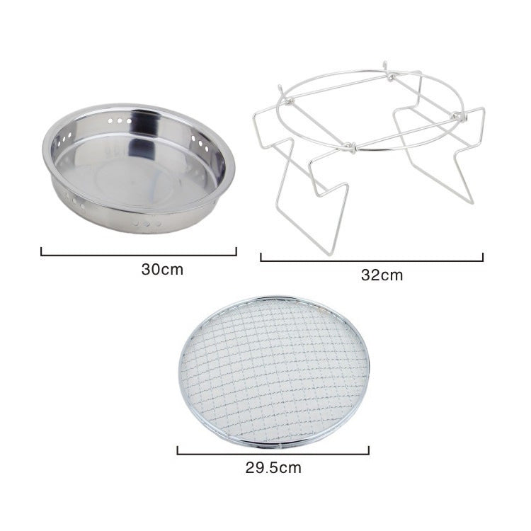 RG_011 Outdoor Round Folding Stainless Steel Barbecue Grill, Size: 30 x 19.5cm - Cookwares & Tablewares by PMC Jewellery | Online Shopping South Africa | PMC Jewellery