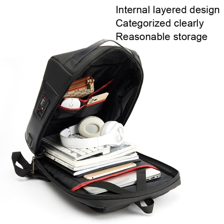 SKV B20430 Men Large Capacity Commute Computer Bag Business Casual Backpack(Black) - free shipping - PMC Jewellery - Order now!