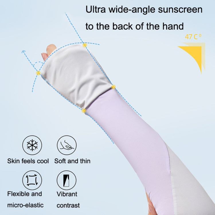 1 Pair Summer Sun Protection Extended Ice Sleeves UV Protection Arm Sleeves, Size: M(White+Purple) - Cuff by PMC Jewellery | Online Shopping South Africa | PMC Jewellery