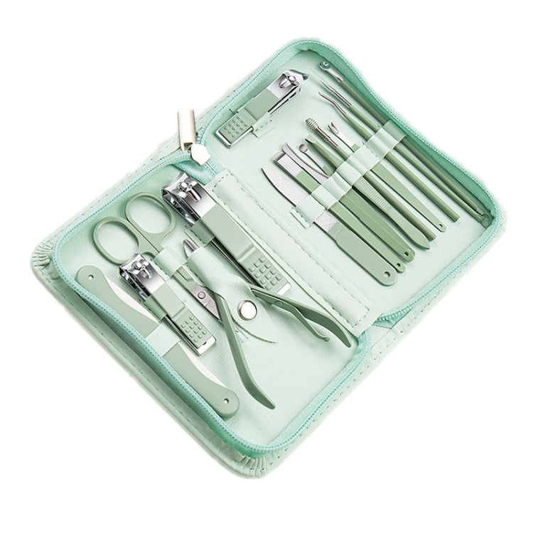 Stainless Steel Nail Clipper Nail Art Tool Set, Color: 16 PCS/Set (Green) - Nail Clipper by PMC Jewellery | Online Shopping South Africa | PMC Jewellery | Buy Now Pay Later Mobicred