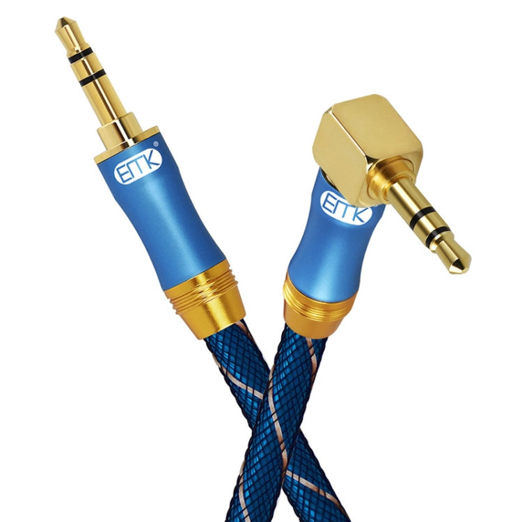 EMK 90-Degree Car 3.5mm Audio Cable Extension Cable, Cable Length: 1.5M(Blue) - free shipping - PMC TechLife - Order now!