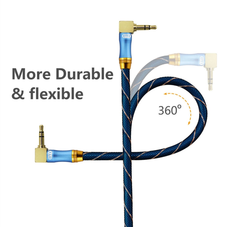 EMK 90-Degree Car 3.5mm Audio Cable Extension Cable, Cable Length: 1.5M(Blue) - free shipping - PMC TechLife - Order now!