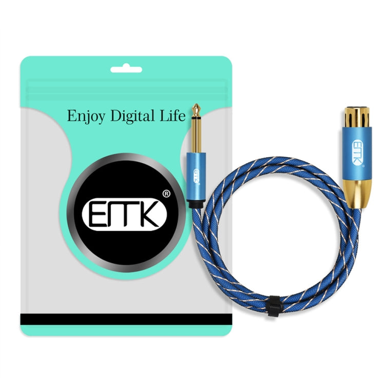 EMK KN603 2Pin 6.5mm Canon Line Balanced Audio Microphone Line,Cable Length: 0.5m(Blue) - Microphone Audio Cable & Connector by EMK | Online Shopping South Africa | PMC Jewellery | Buy Now Pay Later Mobicred