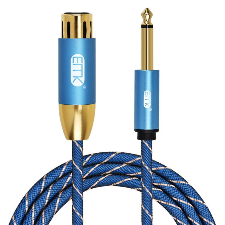 EMK KN603 2Pin 6.5mm Canon Line Balanced Audio Microphone Line,Cable Length: 2m(Blue) - Microphone Audio Cable & Connector by EMK | Online Shopping South Africa | PMC Jewellery | Buy Now Pay Later Mobicred