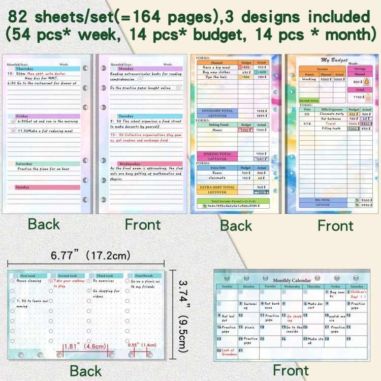 A6 Cash Budget Book Schedule Weekly Plan Monthly Plan Loose-leaf Notepad(White) - Notebooks by PMc TechLife | Online Shopping South Africa | PMc TechLife | Buy Now Pay Later Mobicred