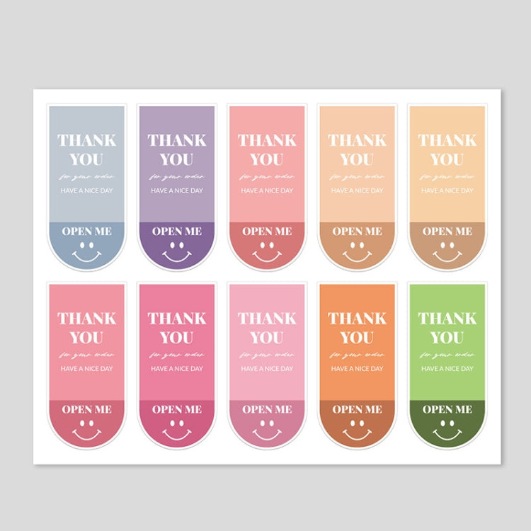 5 Bags 10 Sheets/Bag Cute Emoticon Rectangle Sticker Gift Box Sealing Sticker - Sticker & Tags by PMC TechLife | Online Shopping South Africa | PMC TechLife | Buy Now Pay Later Mobicred
