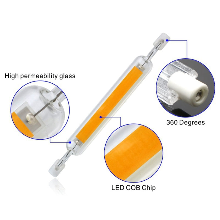 78MM 10W R7S LED COB Dimmer Glass Lamp Double-end Horizontal Plug-in Light(110V Warm White Light) - LED Blubs & Tubes by PMc TechLife | Online Shopping South Africa | PMc TechLife | Buy Now Pay Later Mobicred