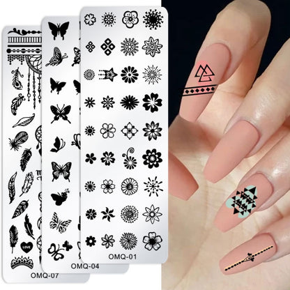 5 PCS Nail Art Print Template Nail Art Tools(OMQ-10) - Nail Art Equipment by PMC Jewellery | Online Shopping South Africa | PMC Jewellery | Buy Now Pay Later Mobicred