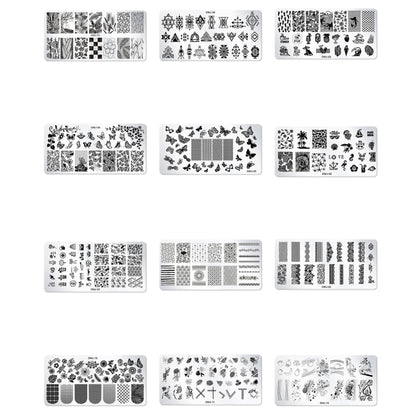 5 PCS Square Nail Art Print Template Nail Accessories(OMJ-01) - Nail Art Equipment by PMC Jewellery | Online Shopping South Africa | PMC Jewellery | Buy Now Pay Later Mobicred