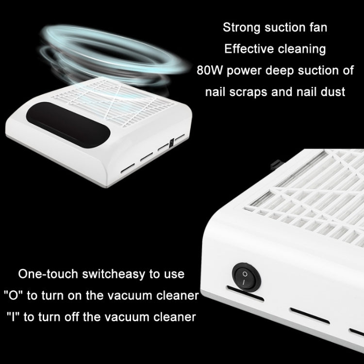 80W Manicure Vacuum Cleaner With Pull-Out Filter, Specification: US Plug (White) - Nail Art Equipment by PMC Jewellery | Online Shopping South Africa | PMC Jewellery | Buy Now Pay Later Mobicred