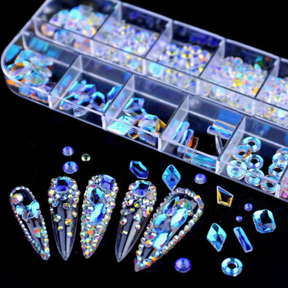 12 Grid Flat Bottom Shaped Nail Rhinestones Nail Decoration, Specification: 13 - Nail Stickers by PMC Jewellery | Online Shopping South Africa | PMC Jewellery | Buy Now Pay Later Mobicred