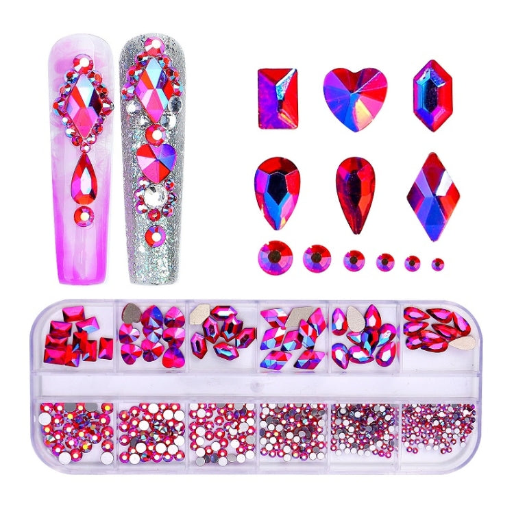 12 Grid Flat Bottom Shaped Nail Rhinestones Nail Decoration, Specification: 15 - Nail Stickers by PMC Jewellery | Online Shopping South Africa | PMC Jewellery | Buy Now Pay Later Mobicred