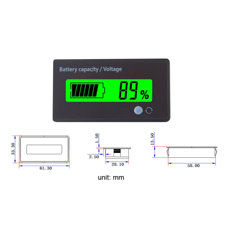 L6133 LCD Electric Motorcycle Power Display, Style: Button Front White Backlight - Electrical Instruments by PMC TechLife | Online Shopping South Africa | PMC TechLife | Buy Now Pay Later Mobicred