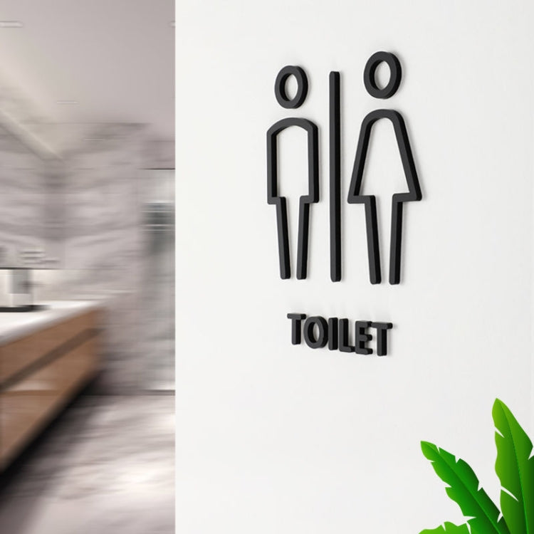 19 x 14cm Personalized Restroom Sign WC Sign Toilet Sign,Style: Black  Public - Ornaments by PMC Jewellery | Online Shopping South Africa | PMC Jewellery