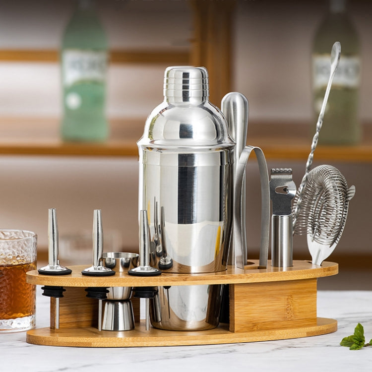 BY-011 11 In 1 Oval Wooden Stand Shaker Set Bartending Tools, Spec: 700ml - Bartending Tools by PMC TechLife | Online Shopping South Africa | PMC TechLife