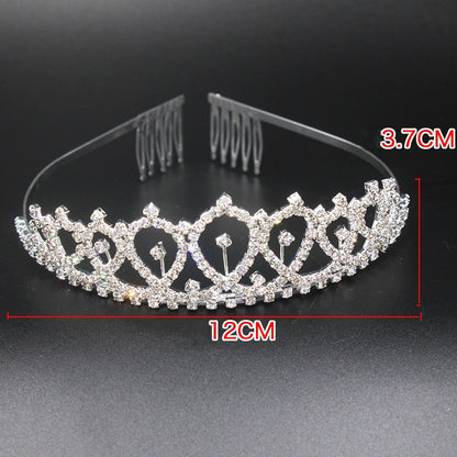 WM-02 Crystal Diamond Birthday Party Wedding Updo Crown, Color: Gold 30 - Head Bands by PMC Jewellery | Online Shopping South Africa | PMC Jewellery