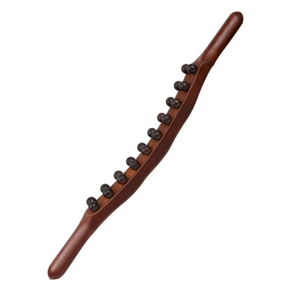 Carbonized Double Row 20-bead Massage Rolling Stick Meridian Dredging Stick - Massage & Relaxation by PMC Jewellery | Online Shopping South Africa | PMC Jewellery