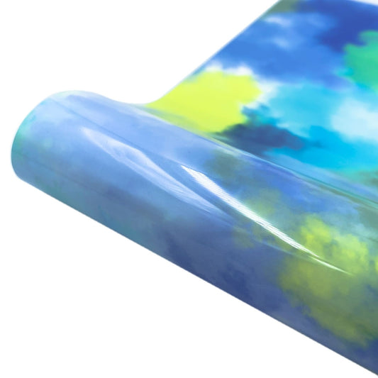 Clouds Watercolor Tie Dye Heat Transfer Vinyl Make Sign Pattern Cricut Film 30x 50cm(Blue Yellow) - DIY Apparel Sewing by PMC Jewellery | Online Shopping South Africa | PMC Jewellery