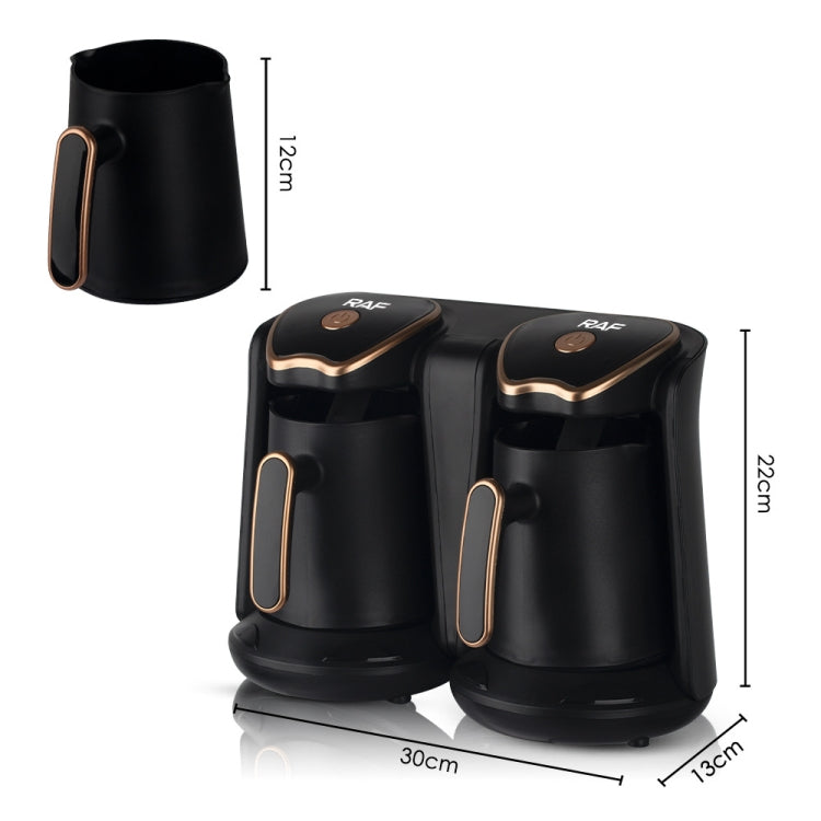 RAF R.109 Household Heating Coffee Pot Portable Office Coffee Tea Maker, EU Plug(Black Gold) - free shipping - PMC TechLife - Order now!
