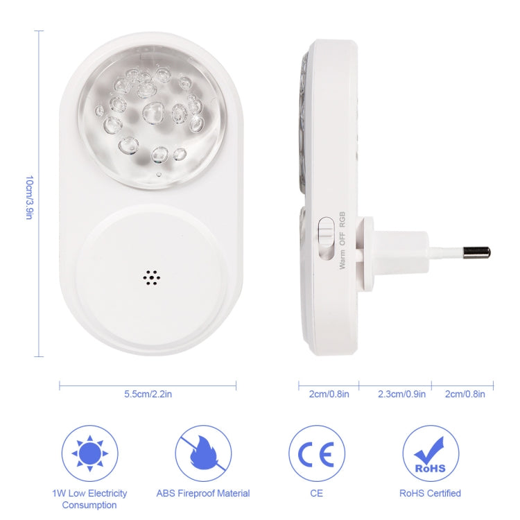 2 PCS Smart LED Light Control Night Light RGB Colorful Atmosphere Light with Sleeping Light(EU Plug) - Sensor LED Lights by PMC TechLife | Online Shopping South Africa | PMC TechLife | Buy Now Pay Later Mobicred