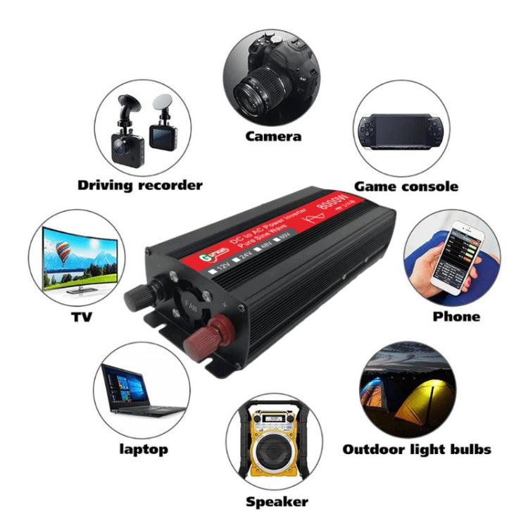 Gurxun 8000W High Power Household Car Sine Wave Inverter, Specification: 24V To 220V -  by Gurxun | Online Shopping South Africa | PMC Jewellery