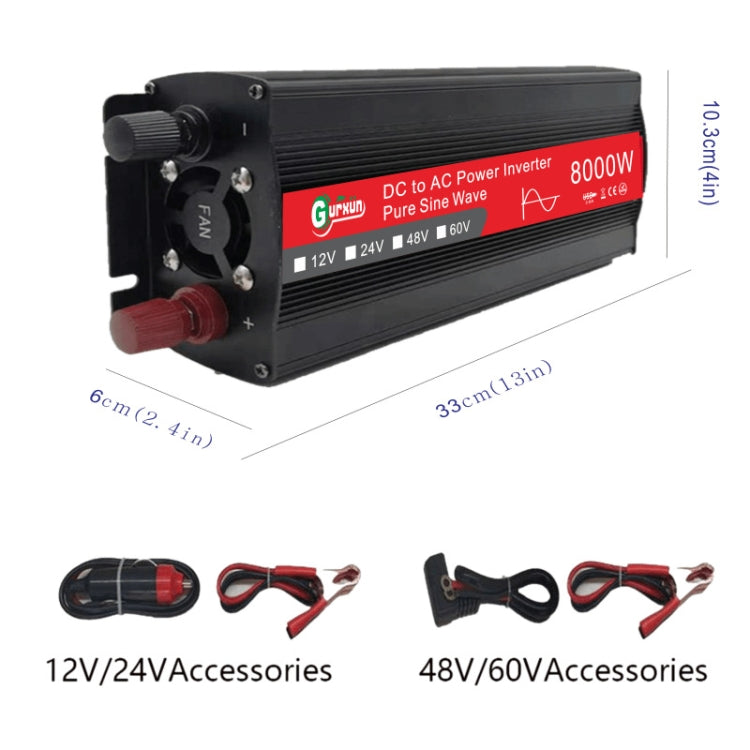 Gurxun 8000W High Power Household Car Sine Wave Inverter, Specification: 48V To 220V - Pure Sine Wave by Gurxun | Online Shopping South Africa | PMC Jewellery | Buy Now Pay Later Mobicred