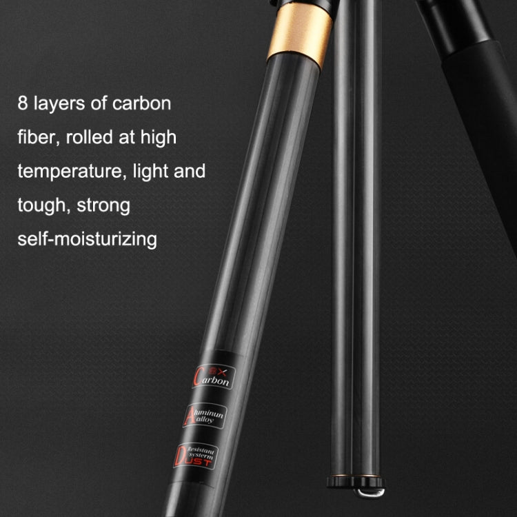 QingZhuangShiDai Q222C SLR Camera Carbon Fiber Portable Travel Tripod(Black) - Tripods by QingZhuangShiDai | Online Shopping South Africa | PMC Jewellery | Buy Now Pay Later Mobicred