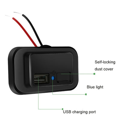 3.1A Punch-Free Automatic Spring Cover RV Bus Modified Car Charger Dual USB Car Charger(Black) - DIY Modified Charger by PMC Jewellery | Online Shopping South Africa | PMC Jewellery | Buy Now Pay Later Mobicred