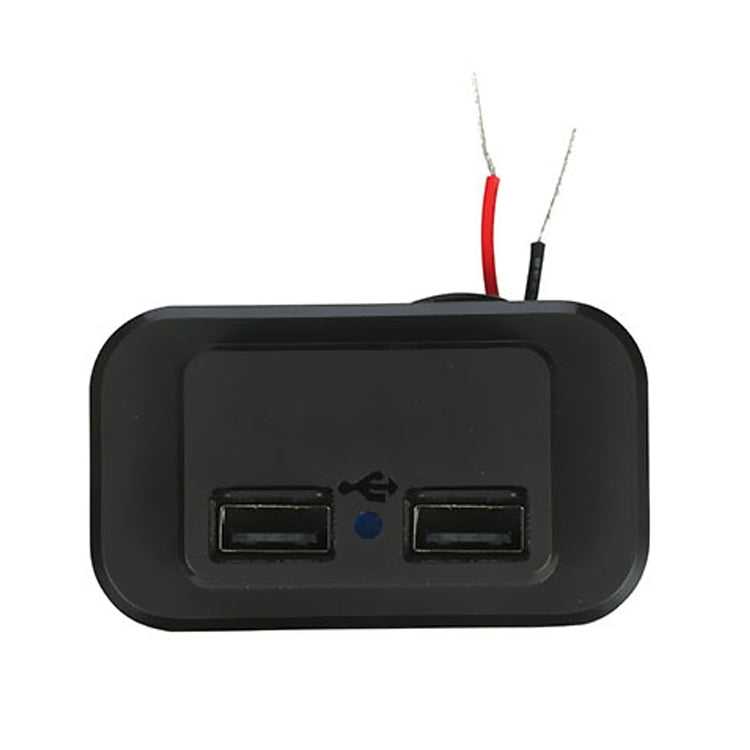 4.8A Punch-Free Automatic Spring Cover RV Bus Modified Dual USB Car Charger(Black) - DIY Modified Charger by PMC TechLife | Online Shopping South Africa | PMC TechLife | Buy Now Pay Later Mobicred