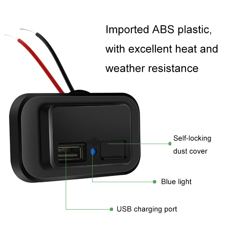 4.8A Punch-Free Automatic Spring Cover RV Bus Modified Dual USB Car Charger(Black) - DIY Modified Charger by PMC TechLife | Online Shopping South Africa | PMC TechLife | Buy Now Pay Later Mobicred
