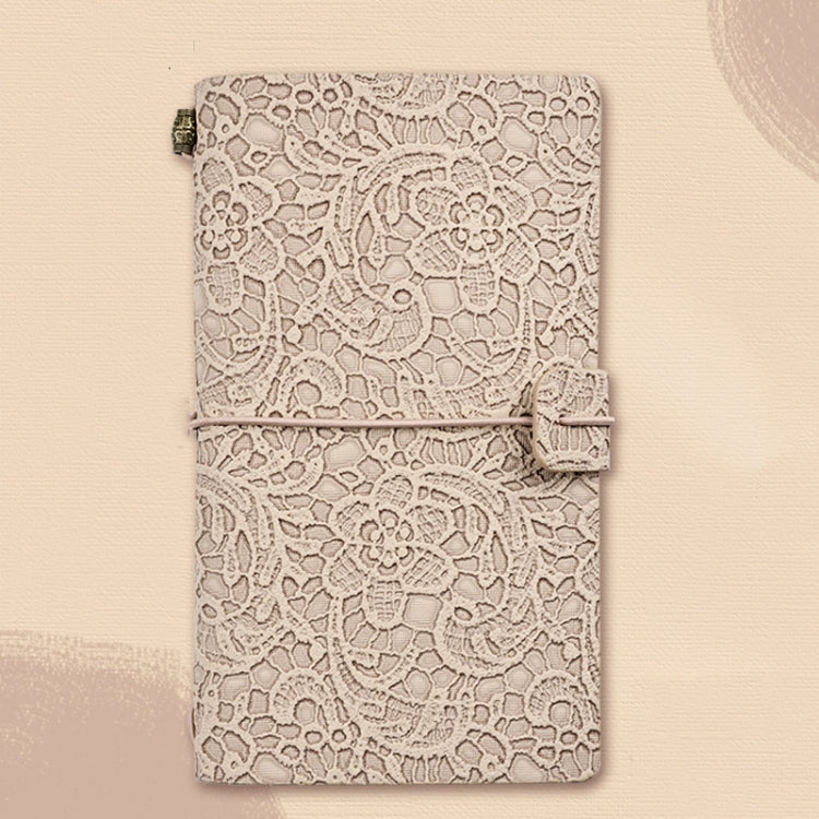 A6  Retro Lace Carved Girls Hand Ledger Diary With 3 Separate Inner Pages(Oats) - Notebooks by PMc TechLife | Online Shopping South Africa | PMc TechLife | Buy Now Pay Later Mobicred