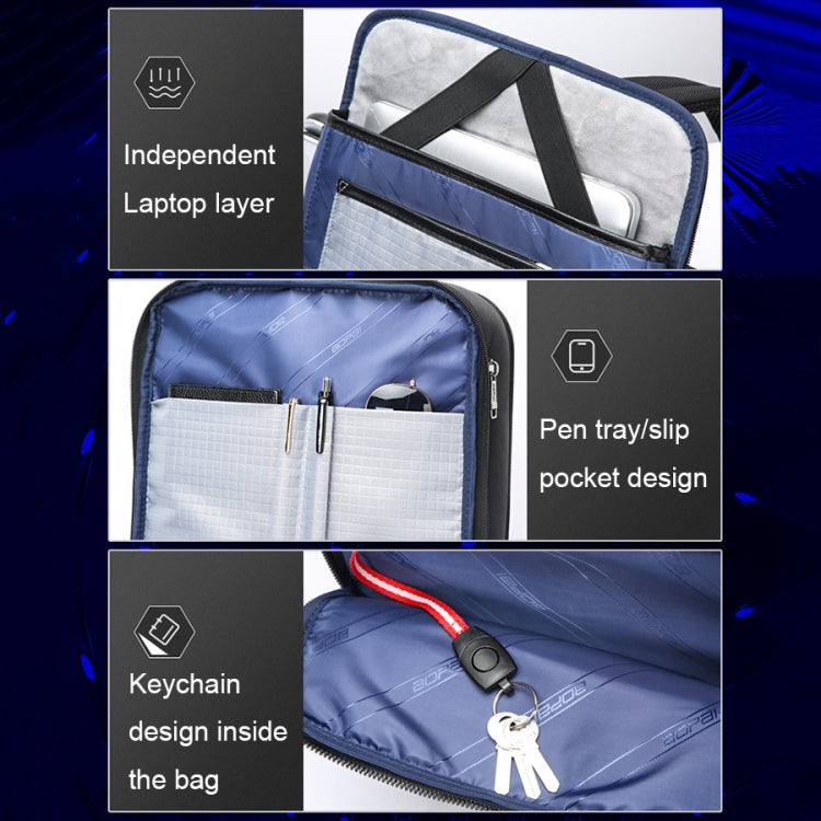 Bopai 61-121518 Multi-compartment Waterproof Expandable Backpack with USB Charging Hole(Dark Gray) - free shipping - PMC Jewellery - Order now!
