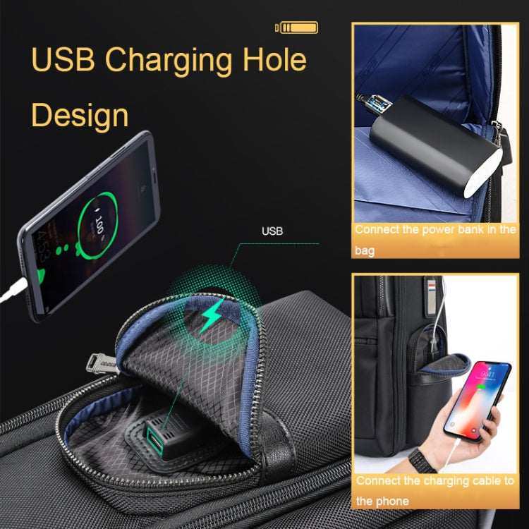 Bopai 61-86611 Multifunctional Wear-resistant Anti-theft Laptop Backpack with USB Charging Hole(Black) - free shipping - PMC Jewellery - Order now!