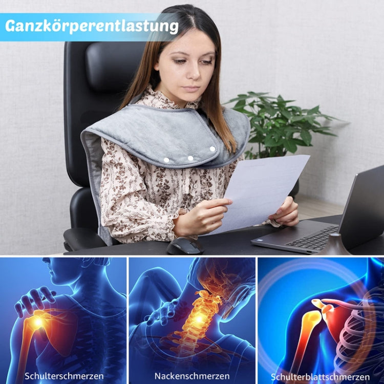 Heated Shoulder Guards Neck Guards Electric Heated Shawls Electric Blankets EU Plug(Dark Gray) - Massage & Relaxation by PMC TechLife | Online Shopping South Africa | PMC TechLife