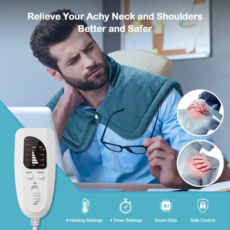 Electric Heated Thermal Shawl On The Back And The Neck EU Plug(Creamy-white) - free shipping - PMC TechLife - Order now!