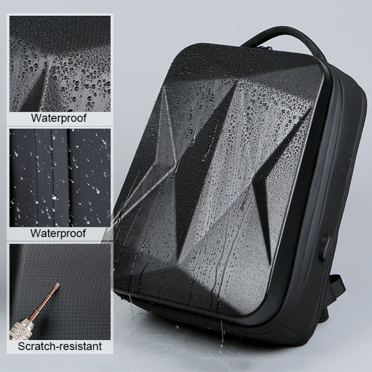 160 Large Capacity ABS Waterproof Laptop Backpack with USB Charging Port(Black) - Backpack by PMC TechLife | Online Shopping South Africa | PMC TechLife | Buy Now Pay Later Mobicred