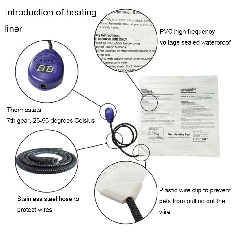 30x30cm Red 12V Low Voltage Multifunctional Warm Pet Heating Pad Pet Electric Blanket(EU Plug) - Pads by PMC TechLife | Online Shopping South Africa | PMC TechLife | Buy Now Pay Later Mobicred