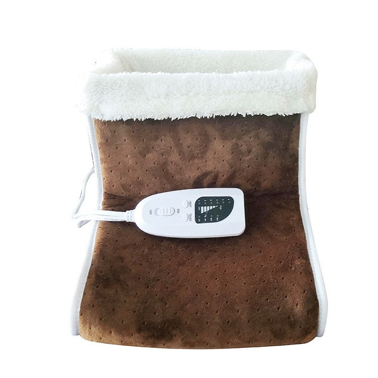 Plug-in High-top Electric Foot Warmer Heated Foot Warmer Boots EU Plug 230V(Brown) - Electric Heaters by PMC TechLife | Online Shopping South Africa | PMC TechLife | Buy Now Pay Later Mobicred