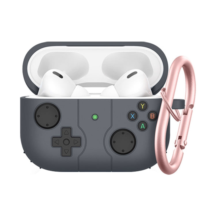 For Airpods Pro 2 Soft Shell Drop-proof Silicone Headphone Cover With Hook(Grey) - For AirPods Pro 2 by PMC Jewellery | Online Shopping South Africa | PMC Jewellery | Buy Now Pay Later Mobicred