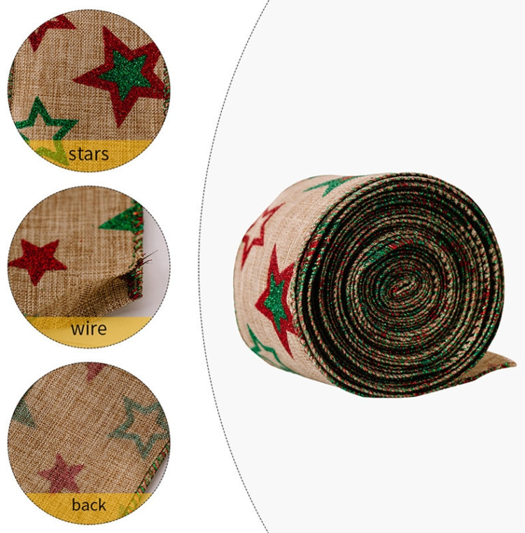 5m X 6cm Christmas Imitation Hemp  Ribbon Gift Decoration Ribbon(A Socks) - Ornaments by PMC Jewellery | Online Shopping South Africa | PMC Jewellery