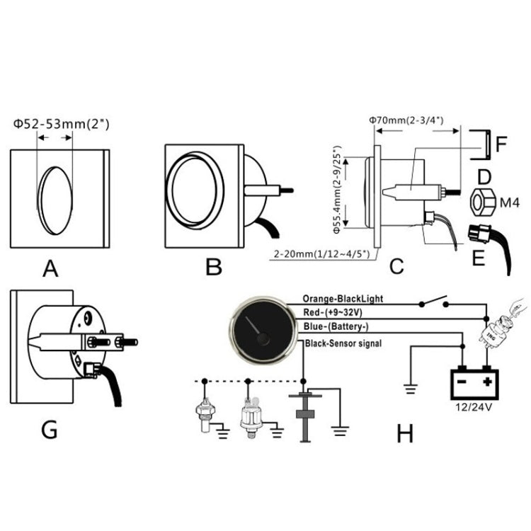 PMM2 DN52mm 12/24V 0-190Ohm Marine Balance Table Lift Table(WS) - Marine Accessories & Parts by PMC TechLife | Online Shopping South Africa | PMC TechLife | Buy Now Pay Later Mobicred