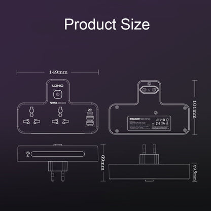 LDNIO SC2311 20W PD+QC 3.0 Multifunctional Home Fast Charging Socket with Night Light, Spec: EU Plug - Extension Socket by LDNIO | Online Shopping South Africa | PMC Jewellery | Buy Now Pay Later Mobicred
