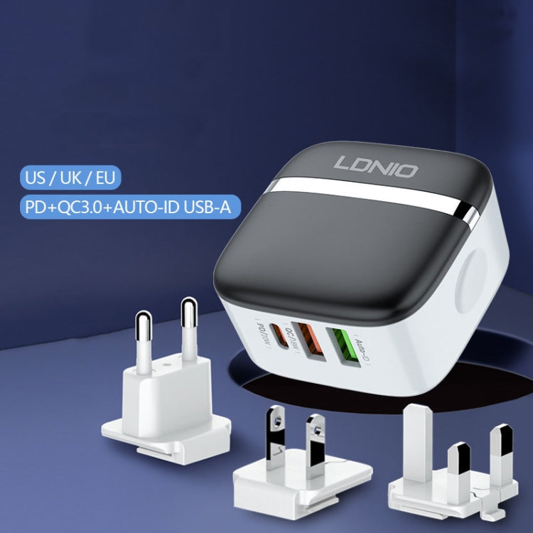 LDNIO A3513Q 32W QC3.0 3 USB Ports Phone Adapter UK Plug with Type-C Cable - free shipping - PMC TechLife - Order now!