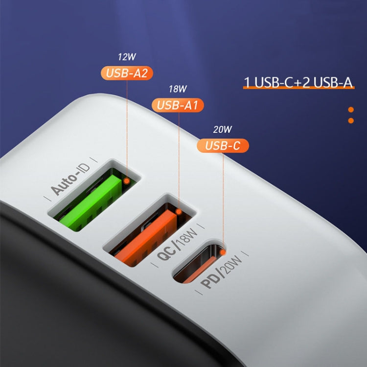 LDNIO A3513Q 32W QC3.0 3 USB Ports Phone Adapter UK Plug with Type-C Cable - free shipping - PMC TechLife - Order now!