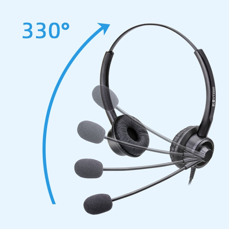 VT200D Double Ears Telephone Headset Operator Headset With Mic,Spec: Crystal Head - Microphones & Headsets by PMC TechLife | Online Shopping South Africa | PMC TechLife | Buy Now Pay Later Mobicred