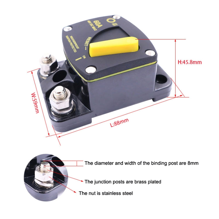 200A CB6 Car RV Yacht Audio Restore Insurance Holder Switch - Fuse by PMC TechLife | Online Shopping South Africa | PMC TechLife | Buy Now Pay Later Mobicred